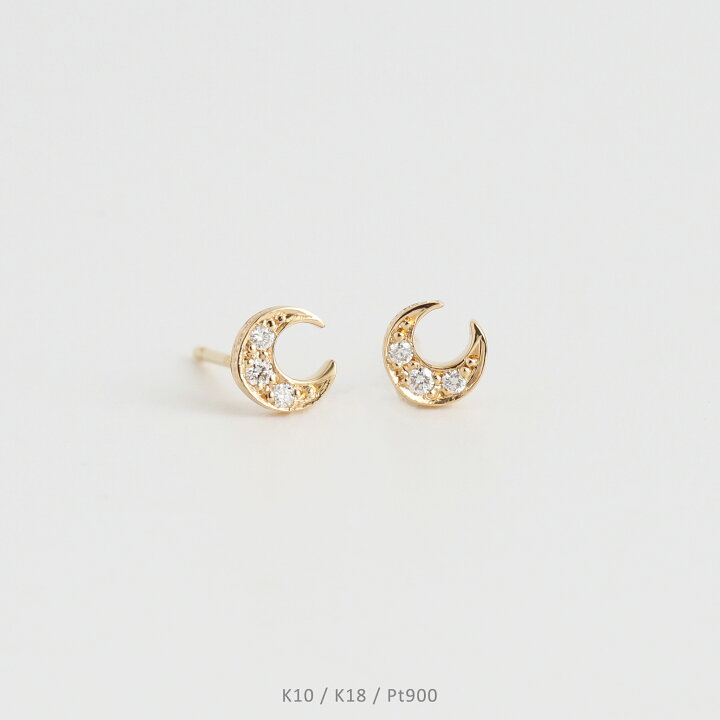 楽天市場】【Luna Pierce】 K10/K18/Pt900 三日月 モチーフ 