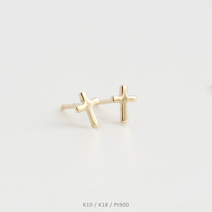 楽天市場】【Bullion Pierce】 K10/K18/Pt900 クロス モチーフ 地金 