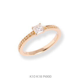 【Basic Ring L】 K10/K18/Pt900 プリンセスカット 一粒ダイヤ リング 指輪 ダイヤモンド k18 18金 18k k10 10金 10k Pt900 ゴールド ピンクゴールド ホワイトゴールド プラチナ レディース クラシカル 号 プレゼント ギフト