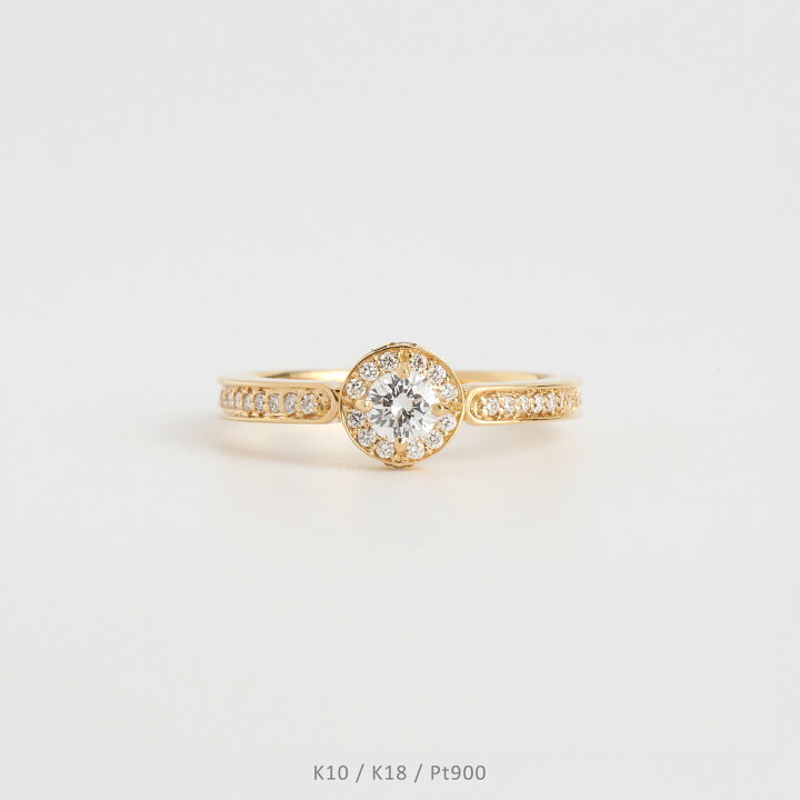 楽天市場】【Fountain Ring】 K10/K18/Pt900 ダイヤモンド ヘイロー  