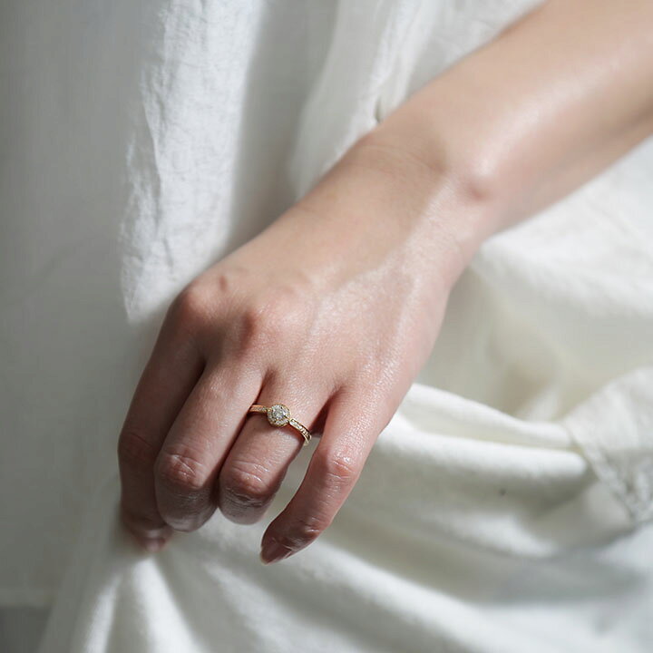 楽天市場】【Fountain Ring】 K10/K18/Pt900 ダイヤモンド ヘイロー 