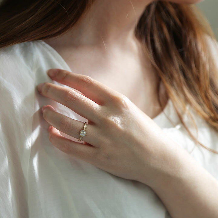 楽天市場】【Fountain Ring】 K10/K18/Pt900 ダイヤモンド ヘイロー 