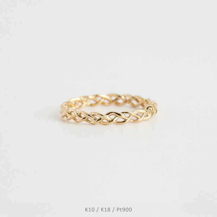 楽天市場】【Lourdes Ring】 K10/K18/Pt900 編み込み モチーフ 地金 