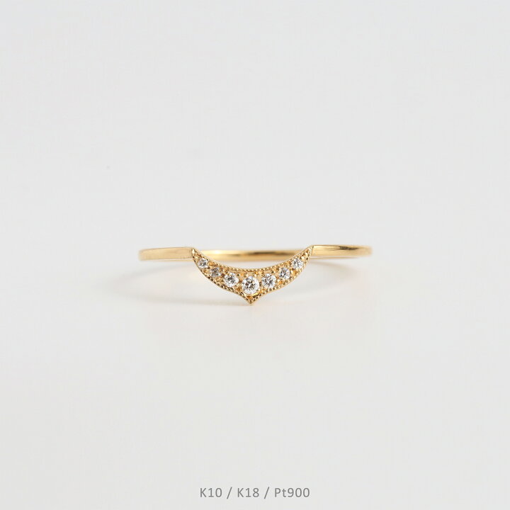 楽天市場】【Luna Ring】 K10/K18/Pt900 三日月 モチーフ ダイヤモンド 