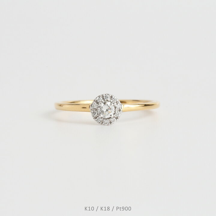 楽天市場】【Diamond Combi Ring】 K10/K18/Pt900 ヘイローデザイン 