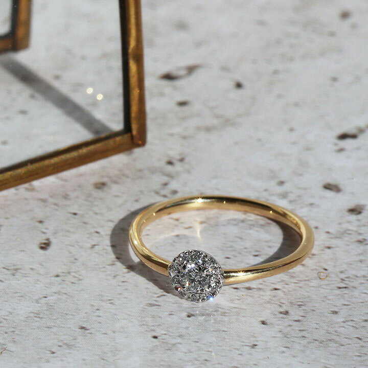 楽天市場】【Diamond Combi Ring】 K10/K18/Pt900 ヘイローデザイン 