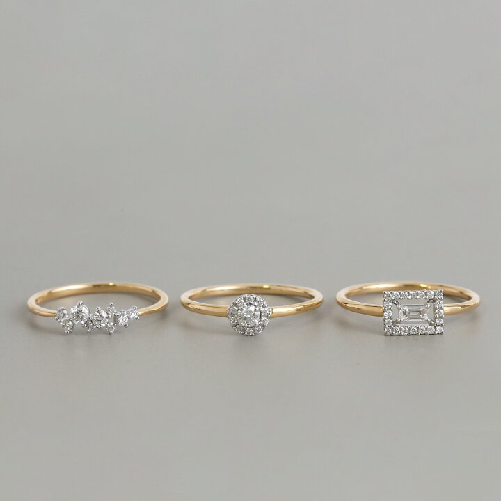 楽天市場】【Diamond Combi Ring】 K10/K18/Pt900 ヘイローデザイン 