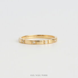 【Rectangle Bloc Diamond Ring】 K10/K18/Pt900 ダイヤモンド ブロックリング 指輪 リング 10金 10k k10 18金 18k k18 pt900 ゴールド ピンクゴールド ホワイトゴールド プラチナ レディース サイズ 号 プレゼント ギフト