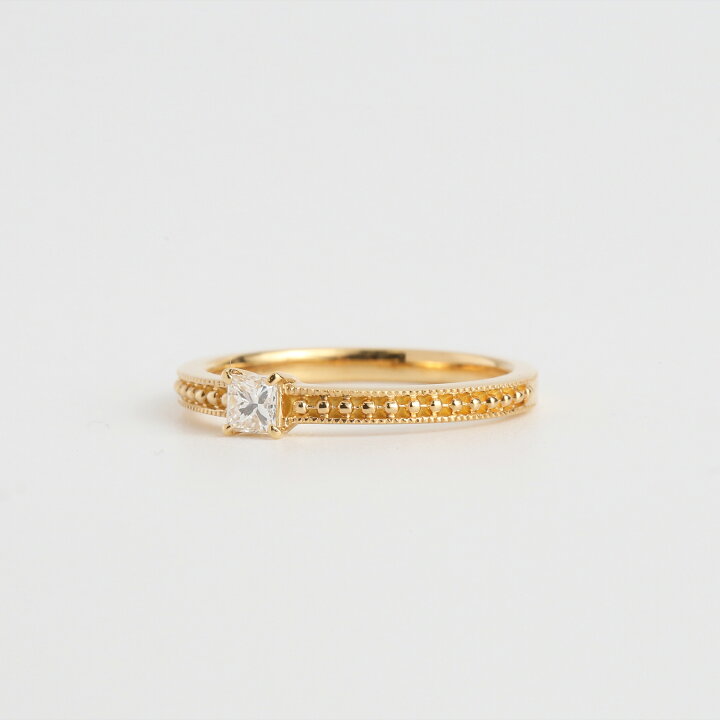 楽天市場】【Basic Ring】 K10/K18/Pt900 一粒 プリンセスカット 