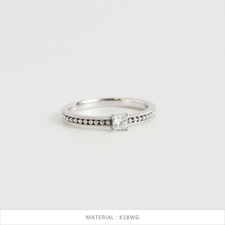 楽天市場】【Basic Ring】 K10/K18/Pt900 一粒 プリンセスカット 