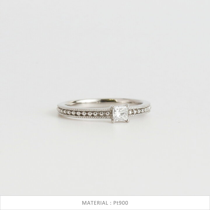 楽天市場】【Basic Ring】 K10/K18/Pt900 一粒 プリンセスカット 