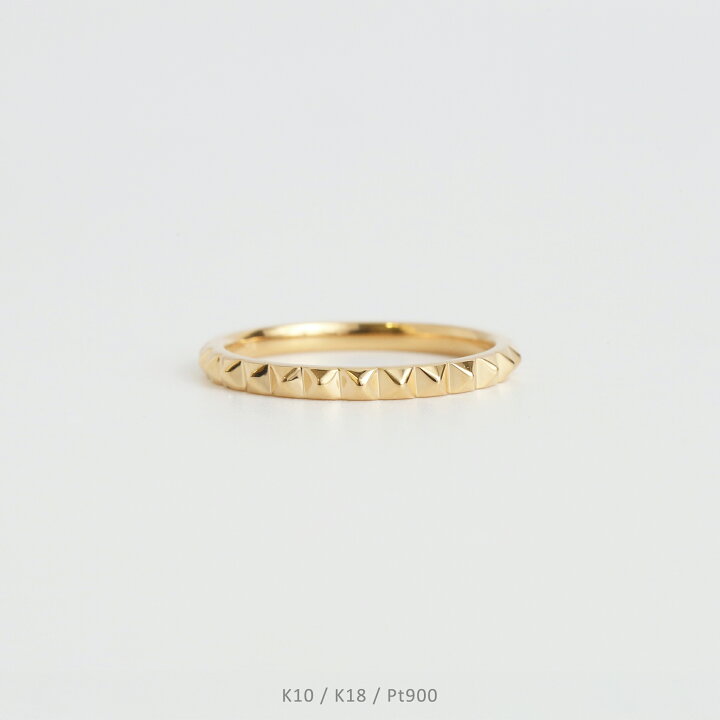 楽天市場】【Stazz Ring type01】 K10/K18/Pt900 スタッズ リング 地金 