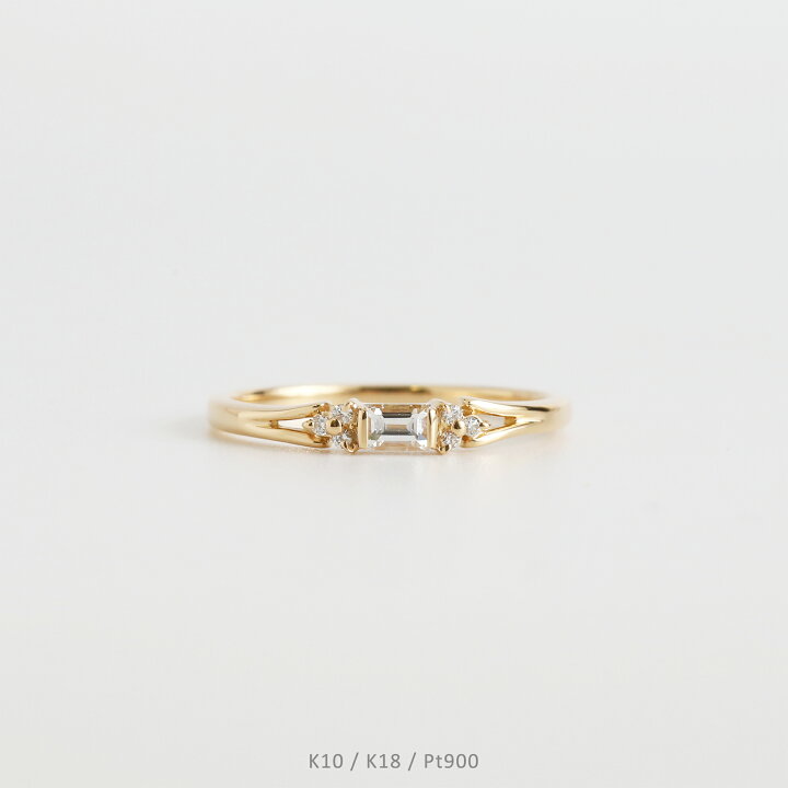 楽天市場】【Eorry Ring】 K10/K18/Pt900 バゲットカット ダイヤモンド 