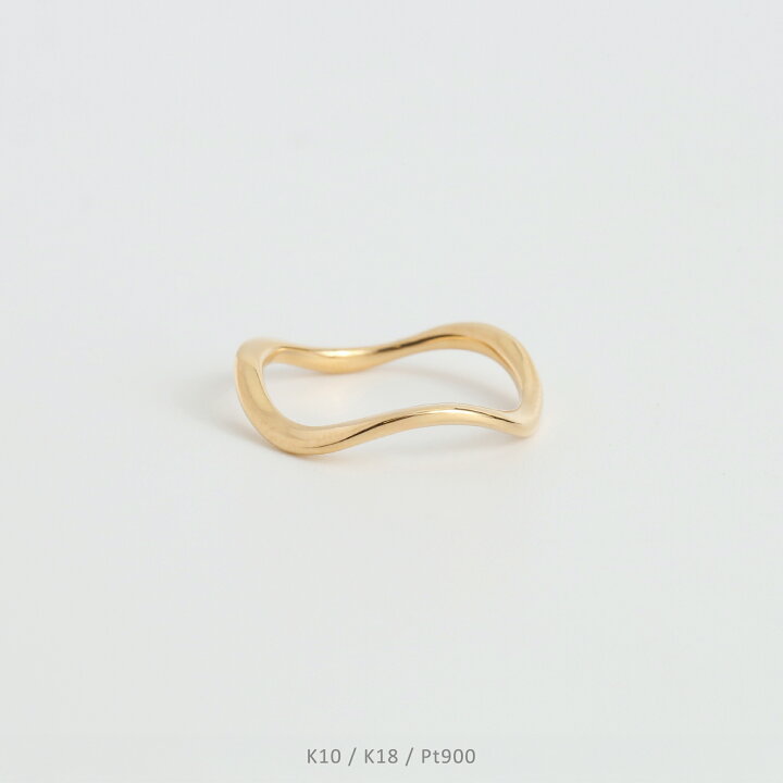 楽天市場】【Fluctus Ring】 K10/K18/Pt900 波 モチーフ 地金 リング  