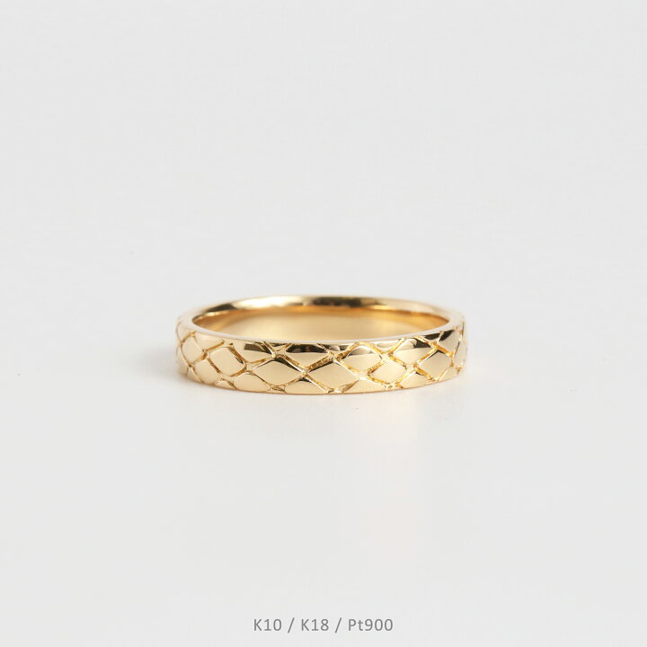 楽天市場】【Emboss Ring / Python】 K10/K18/Pt900 パイソン パターン 