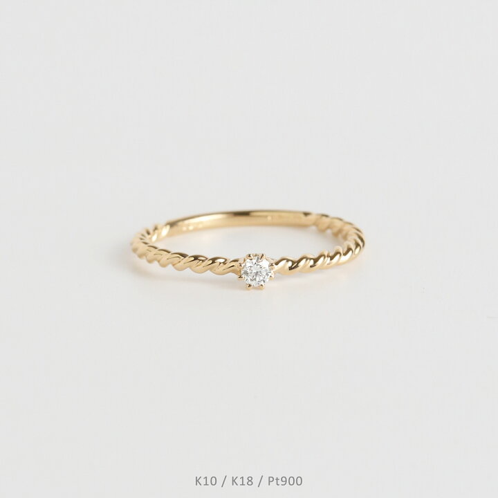 楽天市場】【Almeia Ring】 K10/K18/Pt900 一粒 ダイヤモンド ツイスト 