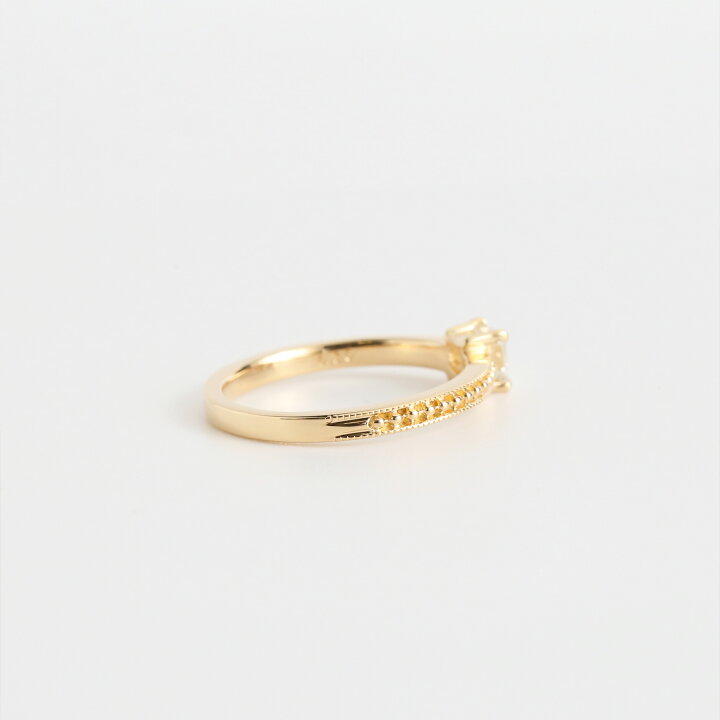 楽天市場】【Basic Ring L】 K10/K18/Pt900 プリンセスカット 一粒  