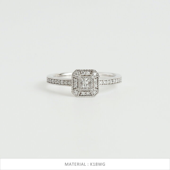 楽天市場】【Laurence Ring】 K10/K18/Pt900 プリンセスカット 