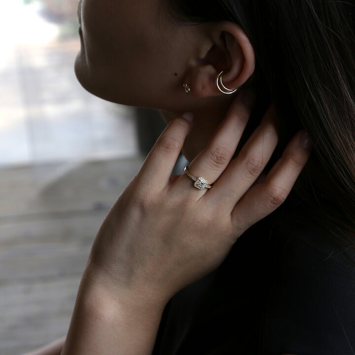 楽天市場】【Laurence Ring】 K10/K18/Pt900 プリンセスカット  