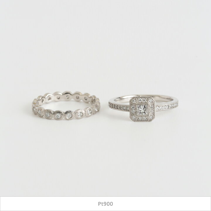 楽天市場】【Laurence Ring】 K10/K18/Pt900 プリンセスカット  