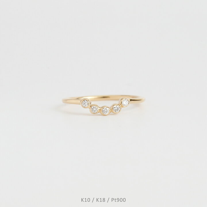 楽天市場】【Sophie Ring】 K10/K18/Pt900 ダイヤモンド Uライン 