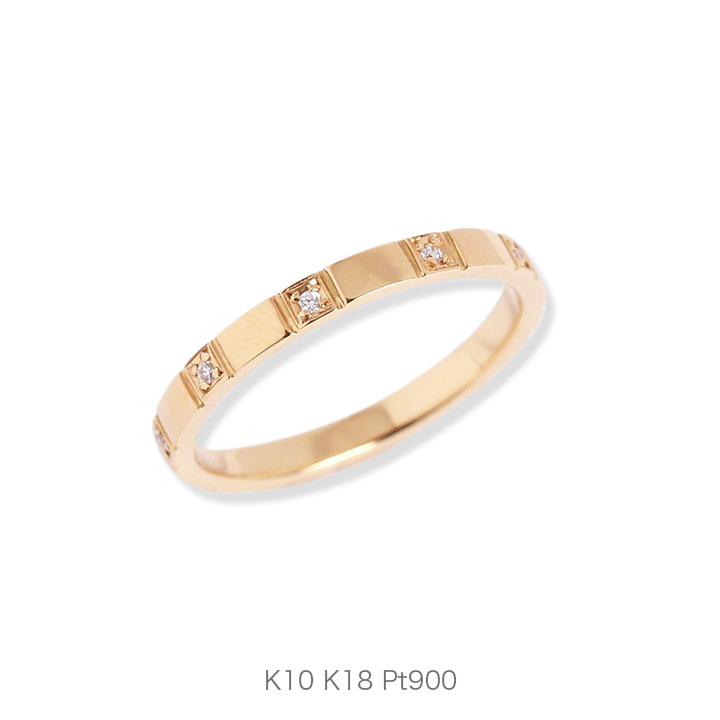 楽天市場】【Rectangle Bloc Diamond Ring Type02】 K10/K18/Pt900 