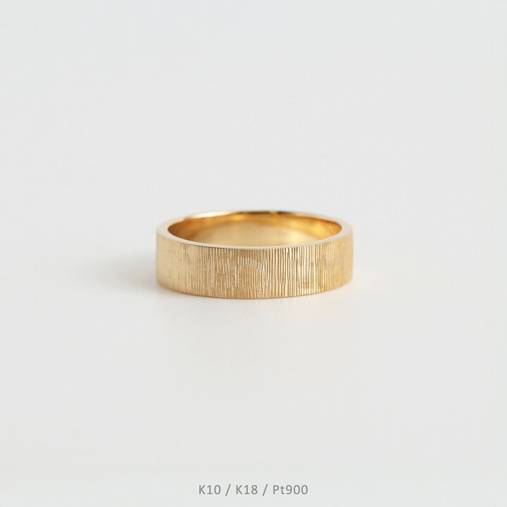楽天市場】【Tree Ring / Wide】 K10/K18/Pt900 ヘアライン 平打ち 