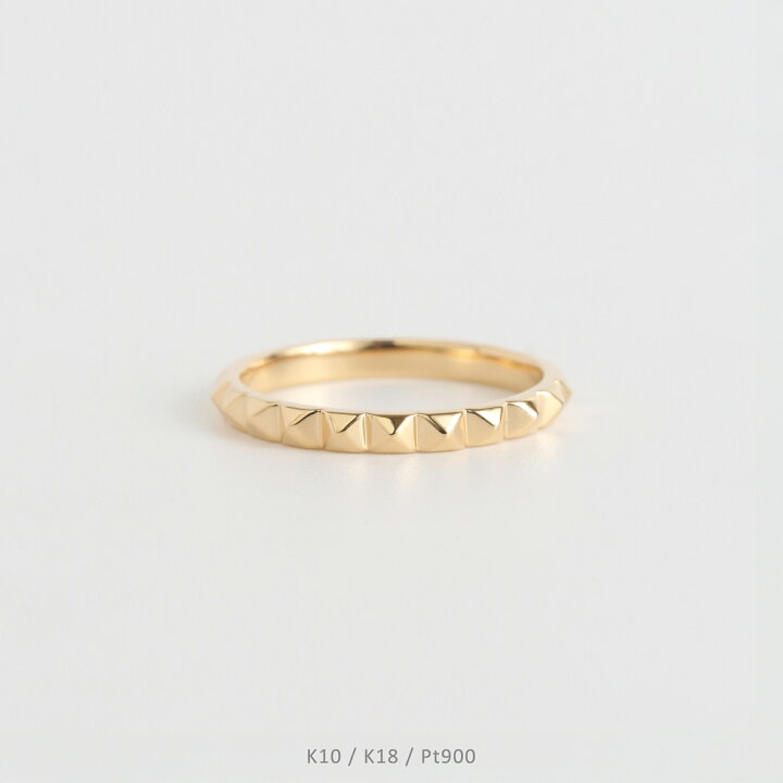 楽天市場】【Stazz Ring type02】 K10/K18/Pt900 一周 スタッズ リング 