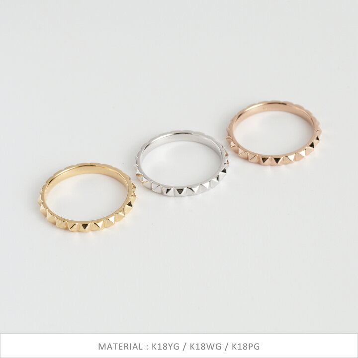 楽天市場】【Stazz Ring type02】 K10/K18/Pt900 一周 スタッズ リング 