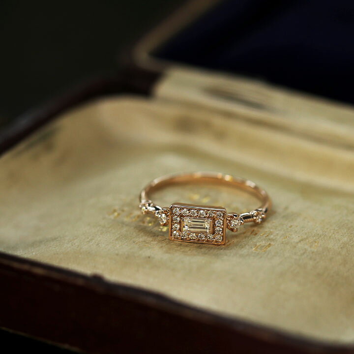 楽天市場】【Allure Ring】 K10/K18/Pt900 バゲットカット 