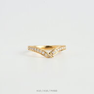 【Diamond Ribbon Ring】 K10/K18/Pt900 ダイヤモンド リボン モチーフ リング 指輪 10金 10k k10 18金 1…