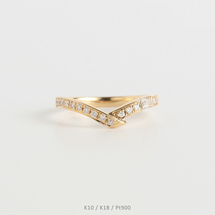 楽天市場】【Diamond Ribbon Ring / Baguette】 K10/K18/Pt900 
