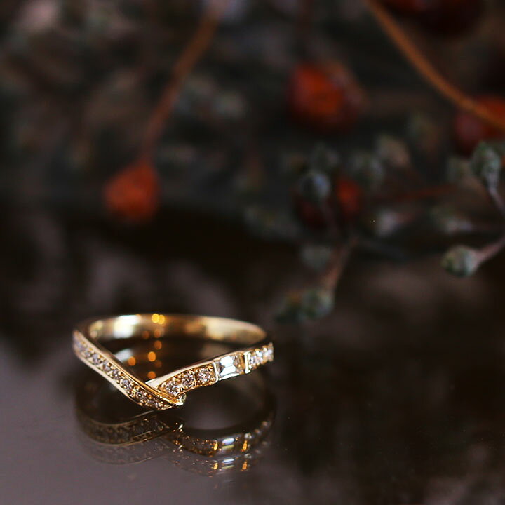 楽天市場】【Diamond Ribbon Ring / Baguette】 K10/K18/Pt900 