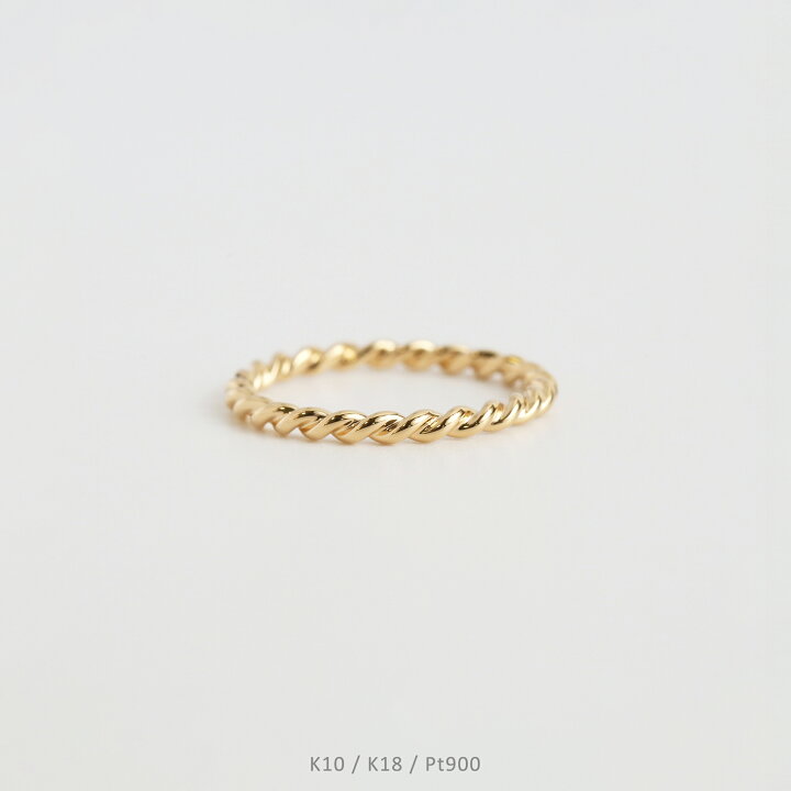 楽天市場】【Amelie Ring】 K10/K18/Pt900 一周 ツイスト 地金 リング  