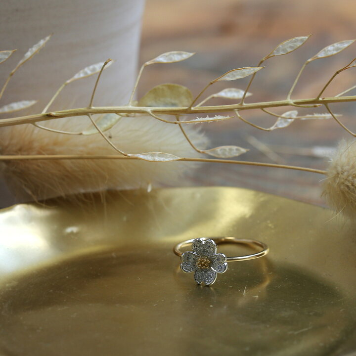 楽天市場】【Flowering / Ring】 Pt900＆K18ゴールド 花 モチーフ  