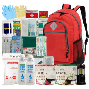 《備えて安心あんしんライフ》1人用 21点 防災 基本セット 防災リュック 防災セット 一人用 1人用 緊急カード付
