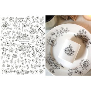 monochrome flowers@mNt[]ʎ@A4TCYi|[ZA[gp@@ԓ]ʎj|[Z[cp̃_łȓ]ʎ