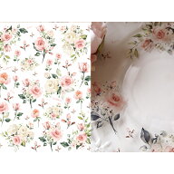 【ガラス用】　水彩　ピンクローズ転写紙　A4サイズ（ポーセラーツ転写紙　薔薇）・ポーセリンアート用