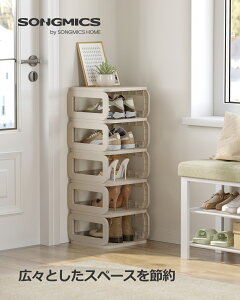 SONGMICS V[YbN@ȃXy[X@@3i@4i@C@X@߉\ȒI@z@TChtbNt@ց@L 68cm@85cm C  @CbN@ubN
