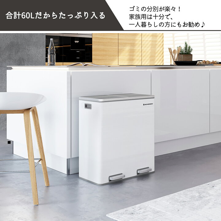 楽天市場】【24H限定 ☆5%OFF!】SONGMICS ゴミ箱 ダストボックス 2分別 