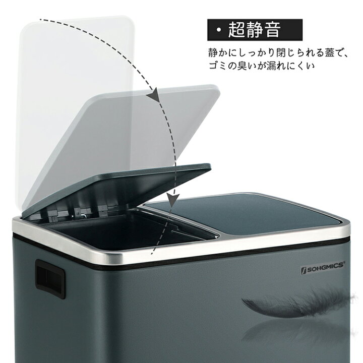 楽天市場】【24H限定 ☆5%OFF!】SONGMICS ゴミ箱 2分別 2x15l 