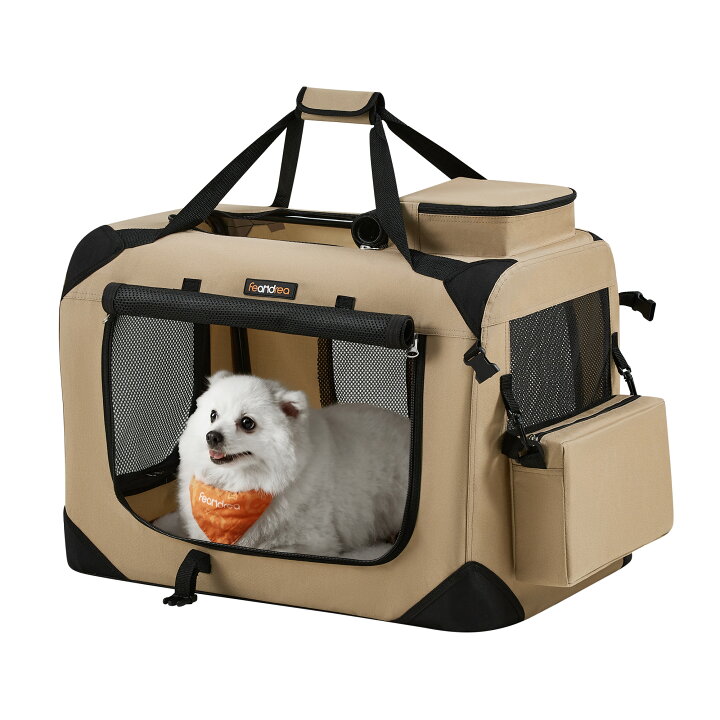 FEANDREA キャリーバッグ 中大型犬 70×52×52cm 犬用 ペットキャリー 折り畳める 室内外兼用 車用 病院 PDC7 迅速発送】FEANDREA キャリーバッグ 中型犬 大型猫 ペットキャリー 省スペース 頑丈耐久 変形しない 室内用可 NPDC60Z