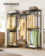 【24H限定 ★5%OFF!】SONGMICS ハンガーラック 頑丈 大容量洋服ラック 耐荷重190kg 幅144.4cm 衣装ラック…
