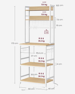 yP10!!! 24HzVASAGLE W{[h 2RZgt 60cm WbN ^WΉ W{[h HI W ωא݌v Lb`[