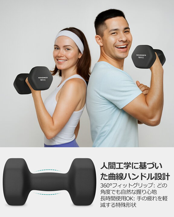 楽天市場】【24H限定 ☆5%OFF!】SONGMICS ダンベル 2個セット 10kg 