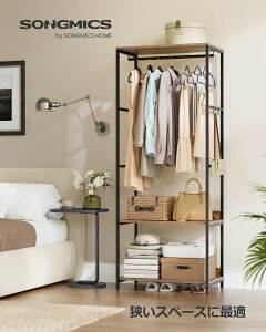 SONGMICS nK[bN X mX^h  芴 gȒP 4tbNt ȃy[X   Be[W 60 x s40 x 181 cm uE RGR006B01