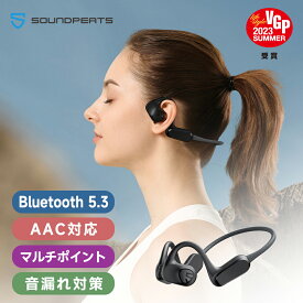 「VGP 2023受賞」SOUNDPEATS RunFree Lite ワイヤレスイヤホン Bluetooth5.3 空気伝導式 オープンイヤー イヤホン 16.2mm大型ドライバー 高音質 指向性出音孔 音漏れ対策 マイク付き マルチポイント 17時間連続再生 クリアな通話 耳掛け式 軽量 快適な装着 IPX4防水 イヤホン