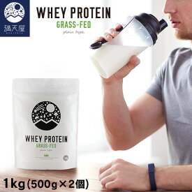 ホエイプロテイン グラスフェッド 1kg（500g×2袋セット）（ 1000g プロテイン 乳 無添加 添加物不使用 ホエイタンパク たんぱく質 タンパク質 蛋白質 ）