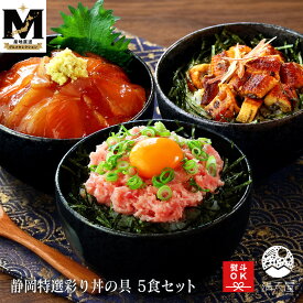 【お取り寄せグルメ】静岡特選彩り丼の具 5食セット（ねぎとろ丼・まぐろ醤油漬け丼・静岡焼うなぎ丼）（海鮮丼 ネギトロ丼 うな丼 漬け丼 ひつまぶし お茶漬け マグロ 鮪 鰻 丼もの ギフト 冷凍 のし対応 ）＜満天屋-MANTENYA 産地直送グルメセレクション＞