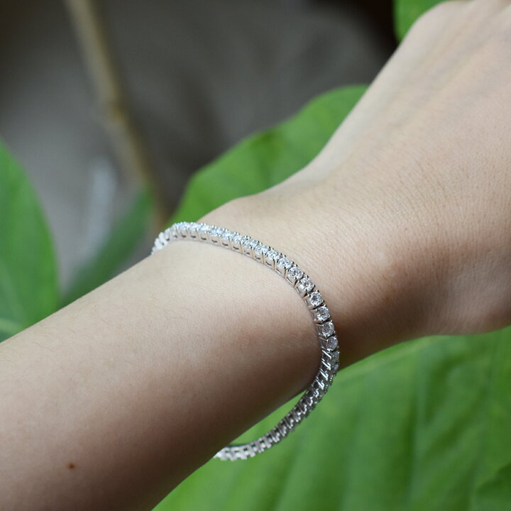 楽天市場】【Tennis Bracelet】 モアサナイト 3mm テニスブレス 